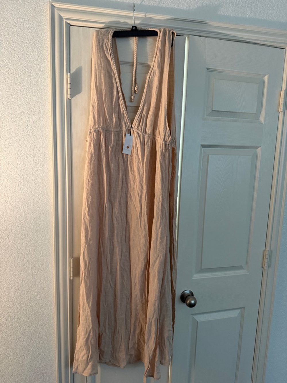 Shade & Shore Beige/Tan V-Neck Maxi Swim Coverup